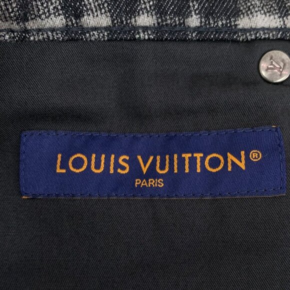 LOUIS VUITTON Black & White Checkered Monogram Print Cotton Shorts Size 29 Made - Picture 2 of 8